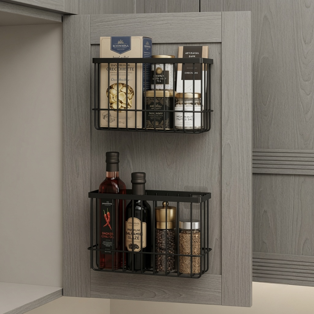 cabinet door storage boxes