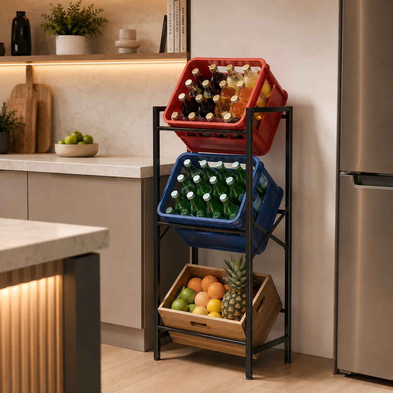 crate basket rack