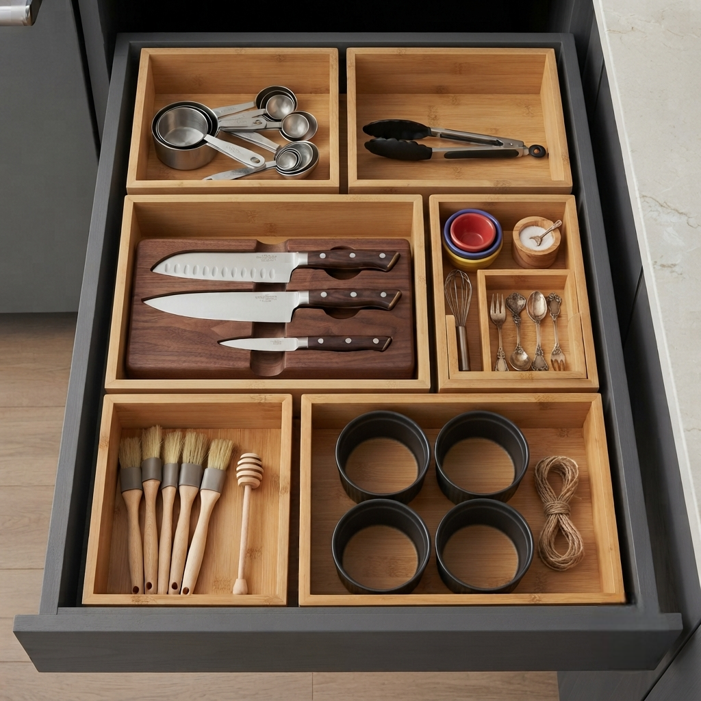 bamboo drawer organizer