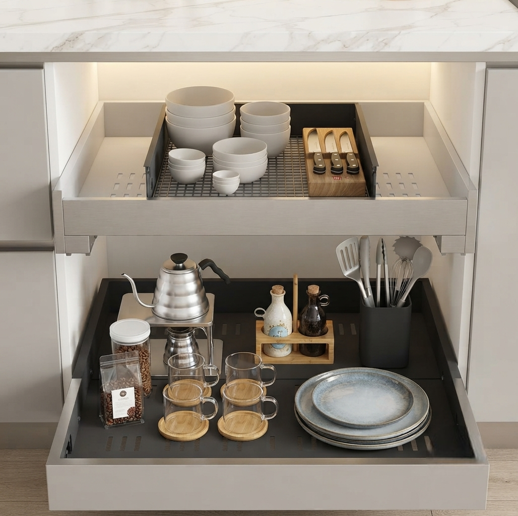 telescopic drawer organizer